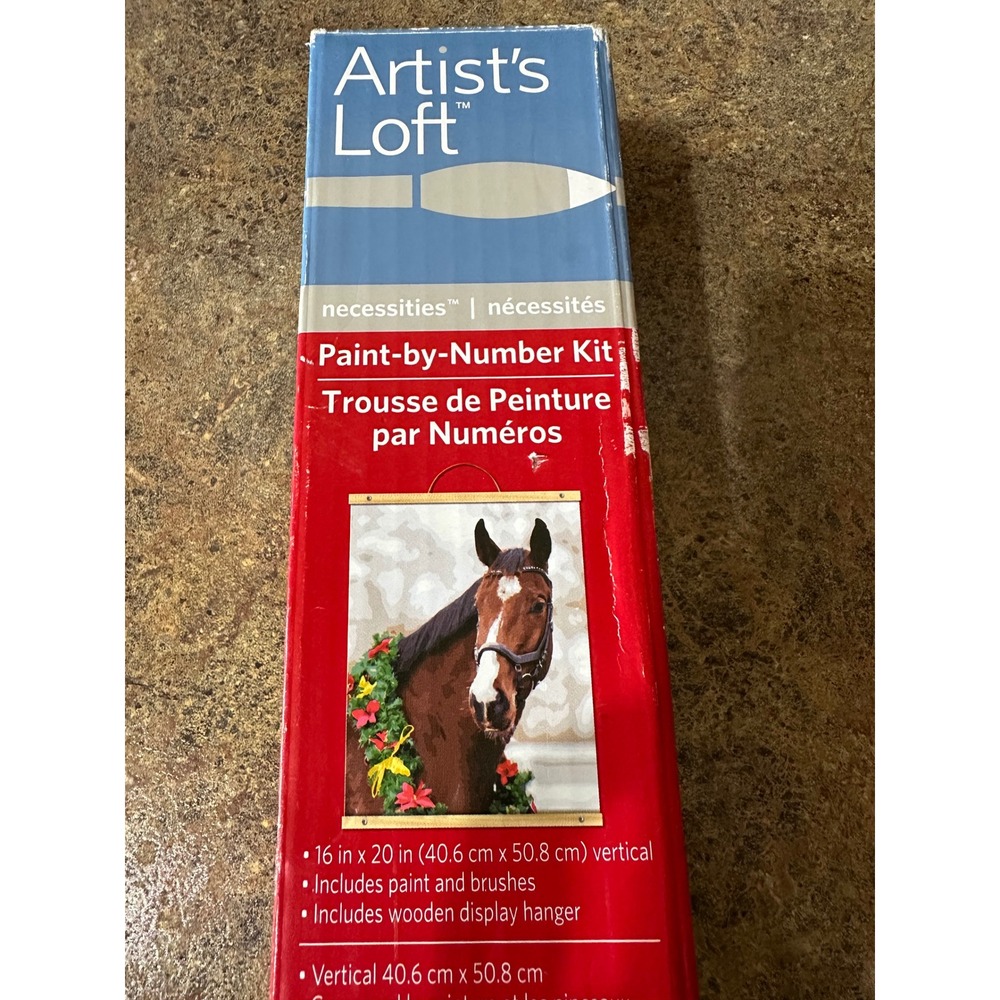 Artist's Loft Paint by Number Kit Horse Holiday Wreath 16x20 Intermediate 48pc